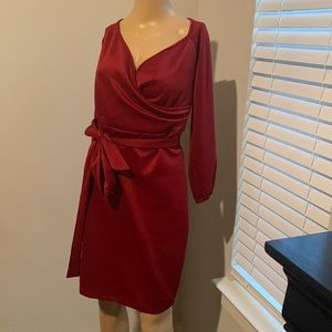 Red mini wrap dress plus size curvy body on